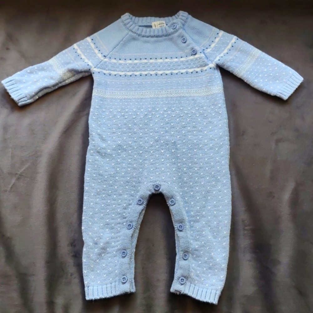 Janie and Jack blue and white sweater one piece